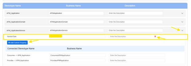 Add Custom Property button