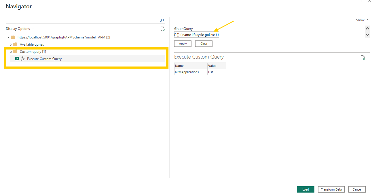 Executing a Custom Query