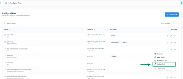 Enabling a Flow as a Tool