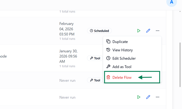 How to Delete a Flow