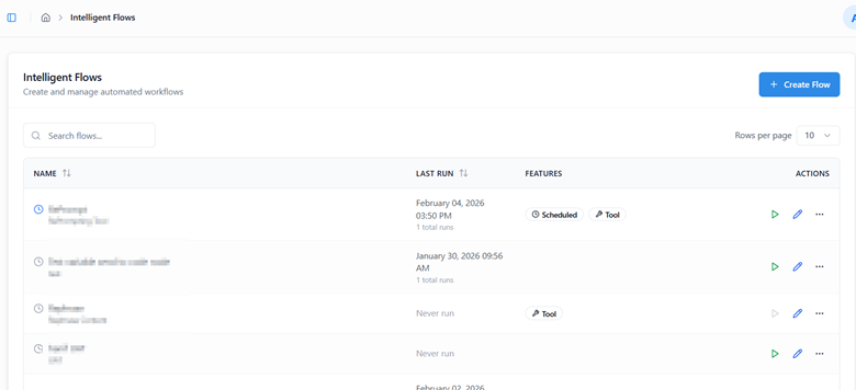 Managing Intelligent Flows