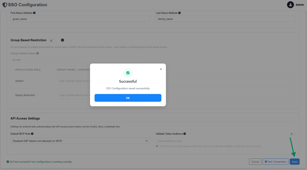 save button